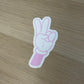 Peace sign cartoon hand sticker